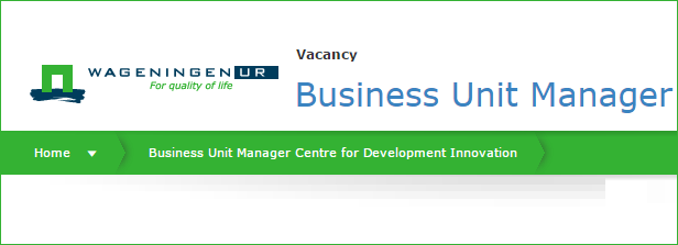 Vacancy Business Unit Manager CDI