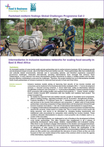 GCP-2 midterm factsheet - Intermediaries in inclusive business networks for scaling food security in East & West Africa