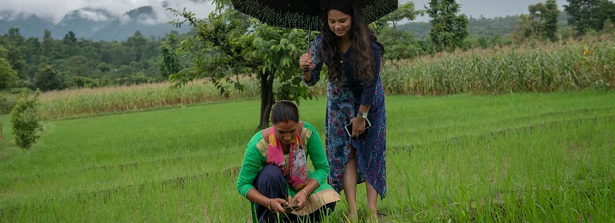 CGIAR, what's next? (Photo: Farmer Sita Kumari uses a mobile app together with research Pratima Baral in Surkhet, Nepal)