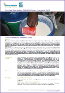 GCP-1 final factsheet Zambian traditional fermented foods